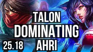 TALON vs AHRI (MID) | Dominating | EUW Master | 25.18