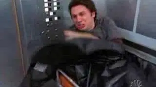 Scrubs - J.D. trying to escape in a bodybag