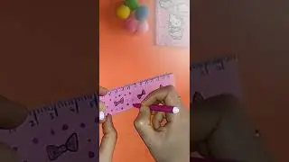 Day-3 DiY Hello kitty ruler/scale 📏❤️💫|Homemade stationery #diy #shorts