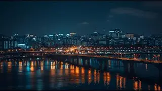 [ASMR] 비 내리는 서울 한강 야경 ( Rainy Seoul Han River Night View ) #ASMR #rainsounds #relax #rain #비 #한강야경