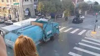 Shang-Chi filming bus vs. car crash at ghirardelli square