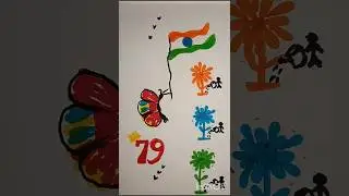 easy independence day drawing #trying with brush pen#happy independence day to all my Indians💐#kids