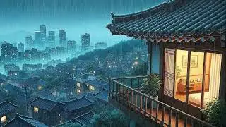 Rain Sounds plus Lofi for Long Sessions in a Soft Korean Night for Clear Thinking 😌
