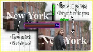 After Effects Tutorial (Text, Focus, Blur) | After Effects text behind the Person or moving object