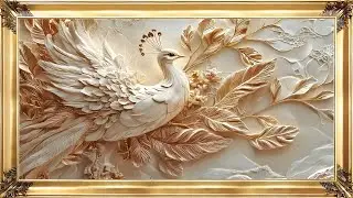 Luxurious 3D Golden Peacock Wall Art | The Art Corner  I  Framed TV  I Digital Art