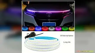 1pc Led Car Hood Lights Sequential Scan Universal Headlight Strip Car Decorative Atmosphere Lamp