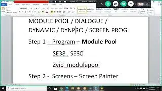 SAP Module Pool Prog Basic 1