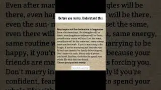 Before You Marry Understand This 💍 | Marriage Advice | Relationship Wisdom | Choose Partner Wisely