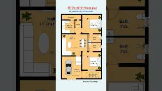 25*40 North Facing 2bhk House plan design #shorts #viral #floorplan #homeplan #homedesign #houseplan