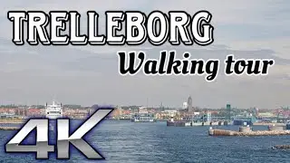 Trelleborg Walking Tour 4K - Main street for shopping, food and drinks