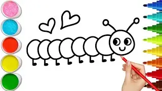 How to draw a cute caterpillar 🐛 easy drawing for kids 