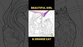 Beautiful girl with cute cat #cat #catlover #cute #pet #art #funnyshorts