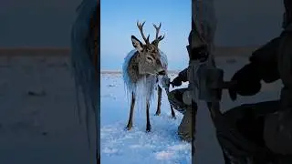 Frozen deer and rescue ice storm video #mahamaghmela #shotsfeed #ytshorts#frozen #deer #viralvideo