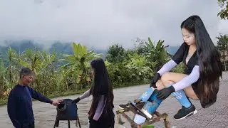 The genius girl fixed the banana slicer with a broken capacitor and repainted it for her neighbor.