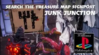 Search the treasure map signpost found in junk junction - Location week 10 challenges FORTNITE