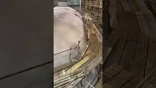 LNG vessel tanker build -  Tank Insulation in progress