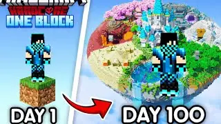 I Survived 100 DAYS on ONE BLOCK in Minecraft Hardcore! (Day 1 to INSANE Base) 😱