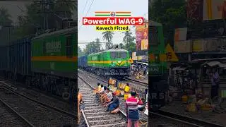 Powerful WAG-9 Engine non-stop Horn 📣 with Kavach Fitted 💪🔥🇮🇳 #wag9 #shorts #locomotive