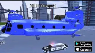 Police Transport Car Parking Limousine Police Car Transport Trailer and Airplane Android 3D