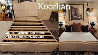  DIY Koorlian Queen Platform Bed Frame With Wingback Headboard Collaboration 