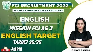 FCI Recruitment 2022 | FCI Manager & FCI AG 3 Technical | English by Rupam | Mock test