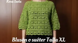 Hermoso Blusón o suéter Talla XL #crochet #seguidores 