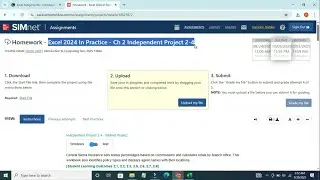 Excel 2024 In Practice - Ch 2 Independent Project 2-4 |SIMnet Assignment Excel 2024|  step by  step