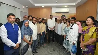 Urdu University VC , Registrar and Staff Felicitated TG Bharath Minister for 1cr Donation 