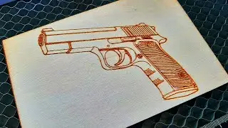 Laser Engraving a Realistic Pistol on Wood - How It's Done