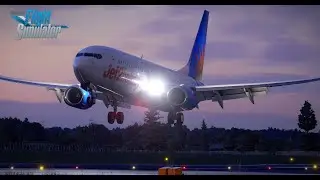 LATE EVENING LANDING | PMDG 737 | Landing into Newcastle