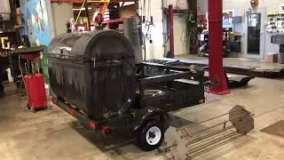 PIG ROASTER - Compact trailer setup - Made from Oil Drum