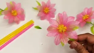 DIY_ How To Make Straw Flowers ✨😍#diy #strawcraft 