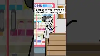 Declined to work overtime when there is no payment #work #funny #animation #funnyvideo #job #comedy