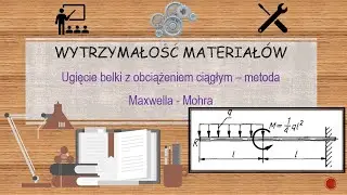 Wytrzymałość materiał&oacute;w - ugięcie wybranego punktu belki z obciążeniem ciągłym (Maxwell - Mohr)