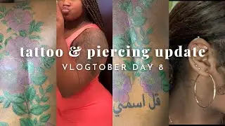 4 PIERCINGS & 2 TATTOOS IN ONE DAY?! | Tattoo and Piercing Update | Vlogtober Day 8