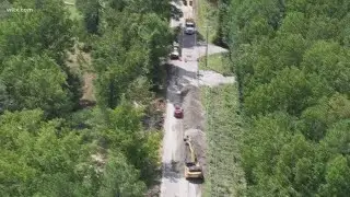 Working on fixing roads in the Midlands after the storm