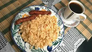 migas de arepa con huevo