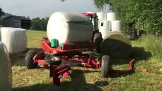 Wrapping hay on the farm