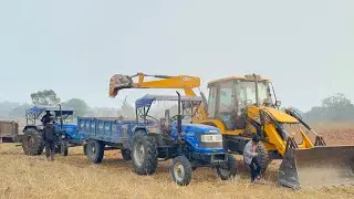 New Place Working JCB 3dx Comedy Mud Loading Sonalika Mahindra tractor Trolly🔥JCB Sonalika Mahindra