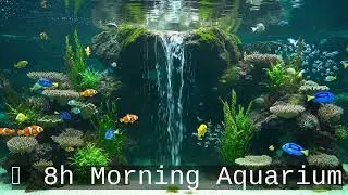 Cinematic Aquarium with Waterfall & Tropical Fish &ndash; 8 Hours of 2K Visual ASMR