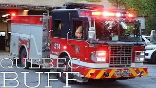 Montreal Fire Department (SIM) Pumper 274 responding from fire station 74 in T.M.R.