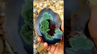 Beautiful green Moss agate stone #gemstones #diamond #crystals #jade #agate #gold #petrifiedwood