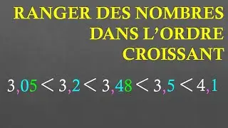 6e Ranger des nombres dans l'ordre croissant
