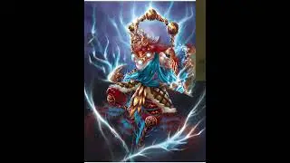 Lei Gong, the Chinese god of thunder and divine justice  guilded meditation 