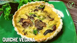 QUICHE de ALHO POR&Oacute; e COGUMELO | Vegana | Sem Ovo e Sem Lactose