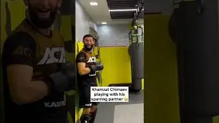 Khamzat joking with his sparring partner 😂