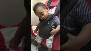 Waldo fell asleep in the baby carrier