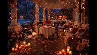Romantic Love Evening ❤️ | Warm American Courtyard Ambience | Art TV 4K (45 Minutes)