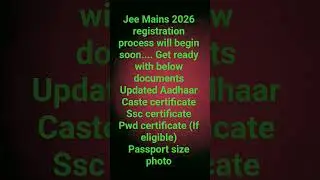 Jee Mains 2026 registration process update