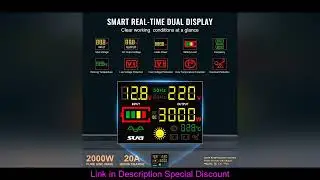 SucceBuy 2000W/2500W Sump Pump Battery Backup System LCD Display Auto Switches to Battery Inverter
